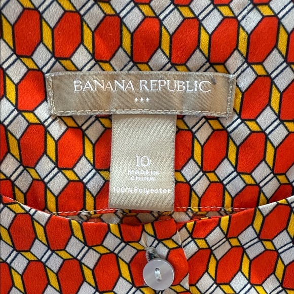 Banana Republic Sleeveless Top Orange & White with Yellow - Picture 5 of 5